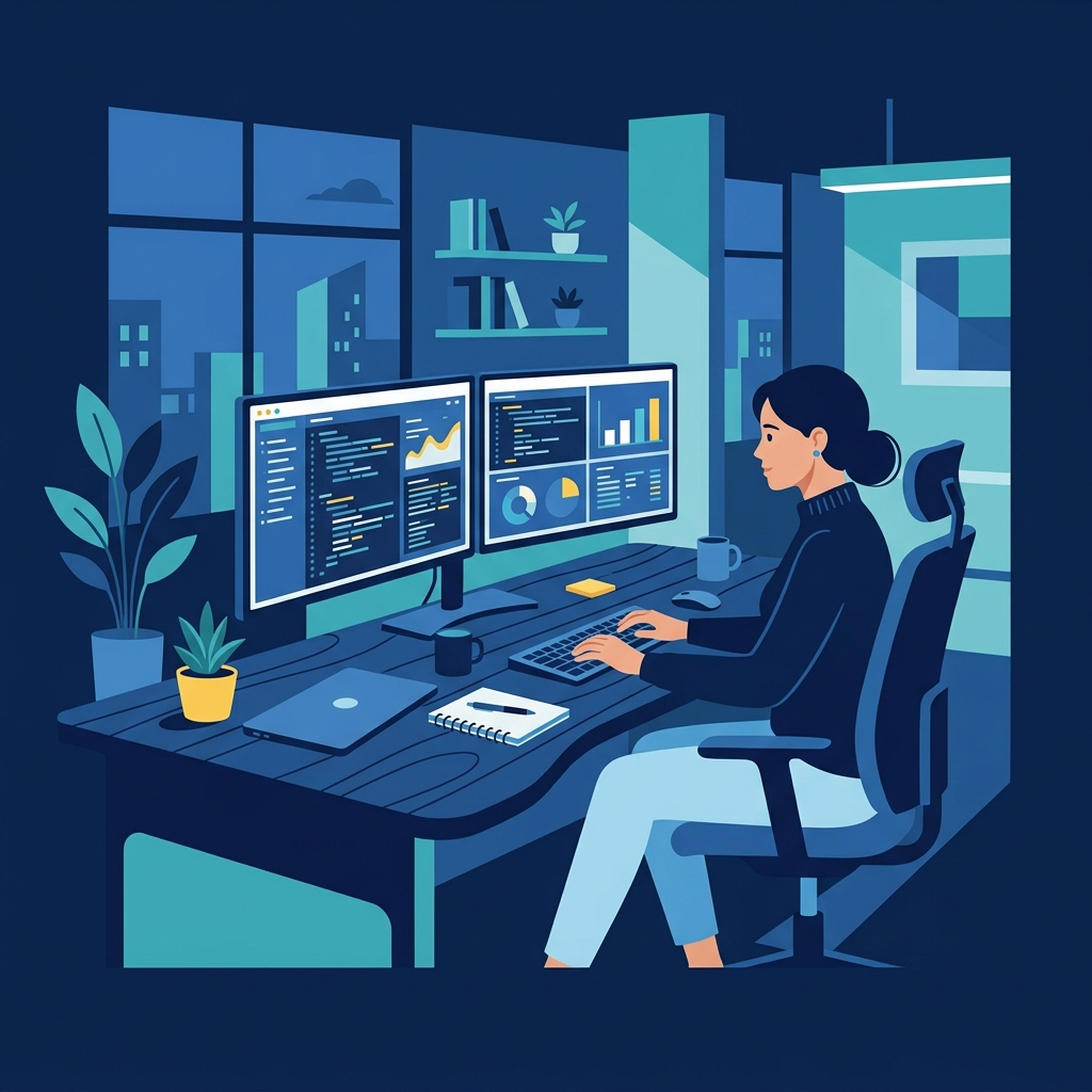 Persona trabajando en facturaDTE